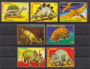 Equatorial Guinea, DINOSAURS, perforated set from 1978 MNH