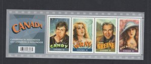 Canada #2153  (2006 Canadian Film Actors sheet of 4)  VFMNH CV $6.00