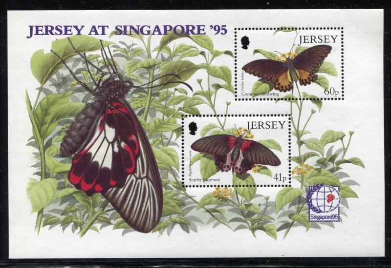 Jersey 727-731, 731a sheet. SINGAPORE-1995 Insects Butterflies. x26168