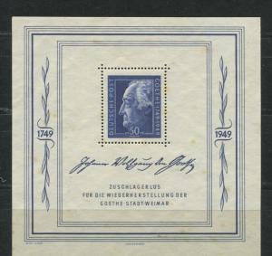 Germany 1949 Soviet Zone Mi Block 6 Sc 10NB11 MNH Profile Of Goethe (see Desc...