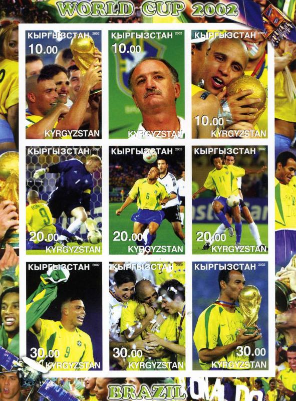 Kyrgyzstan 2002 FOOTBAL Brazil 2002 Sheet Imperforated Mint (NH)