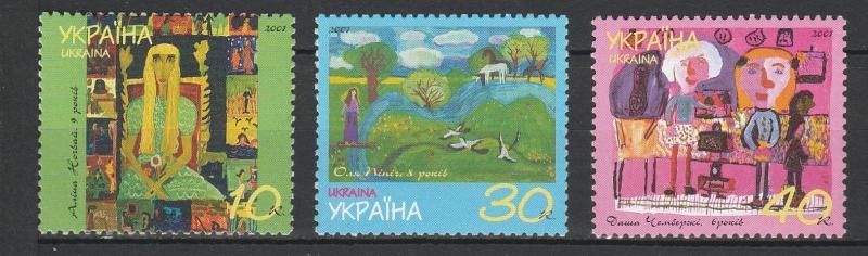 Belarus 2001 Art Children Paintings MNH 3 stamps