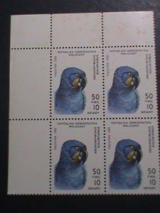 ​MALAGASY 1993 SC#1114 LOVELY BEAUTIFUL BIRD-MNH IMPRINT BLOCK-VERY FINE