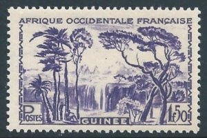 French Guinea #173 NH 1.50fr Forest Waterfall Issue w/o RF
