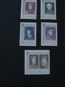 ​POLAND-1964-SC#1226-30 KING CASIMIR III THE GREAT MNH VF COMPLETE SET RARE