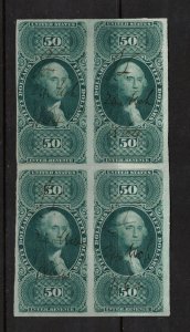 USA #R101a Very Fine Used Block With Neat March 24 1864 Manuscript Cancels