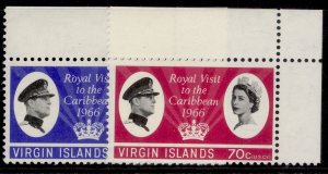 BRITISH VIRGIN ISLANDS QEII SG201-202, 1966 royal visit set, NH MINT.