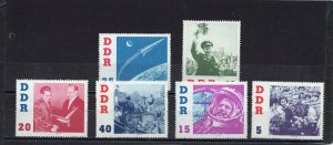 GERMANY/DDR 1961 SPACE SET OF 6 STAMPS MNH