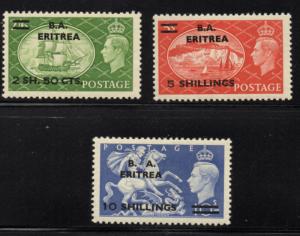 Great Britain Eritrea Sc 31-3 1951 G VI High Value stamp set mint