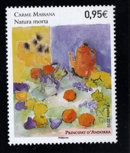 (French) Andorra Scott 677 MNH** Still Life by Carme Massana Stamp