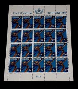 1972, LIECHTENSTEIN, NATURAL ART, 30, SHEET/20 , MNH, NICE! LQQK!