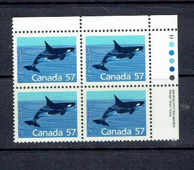 CANADA - 1988 KILLER WHALE - HARRISON PAPER - URPB - SCOTT 1173i - MNH