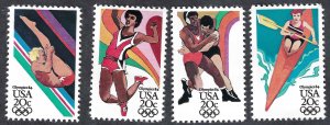 United States #2082-85 20¢ Summer Olympics (1984). Four singles. MNH