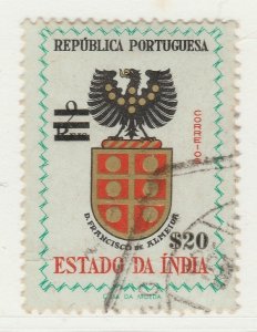 1959 Portuguese India Overload $20 on 9r Used Stamp A20P54F3047-