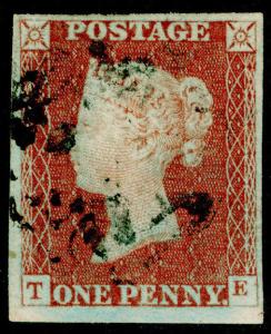 Sg8, 1d red-brown PLATE 30, FINE used. BLACK MX. Cat £120. 4 MARGINS. TE