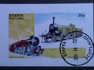 SCOTLAND-STAFFA -1972-JUBIEE CLASSIC TRAINS-1935-IMPERF-CTO:S/S-VERY FINE