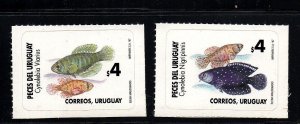 Uruguay 2 Stamps 1997 - Fish Uruguayan Fauna Self Adhesive