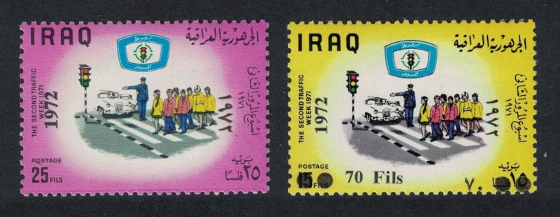 Iraq Traffic Week Ovpts 2v 1972 MNH SC#668-669 SG#1063-1064 MI#747-748