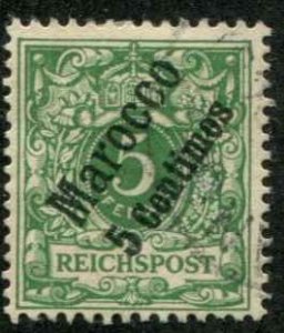 German Offices Morocco SC# 2 o/p 5 centines on Germany used