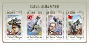 World War II Churchill Roosevelt Stalingrad Sao Tome and Principe MNH stamp set