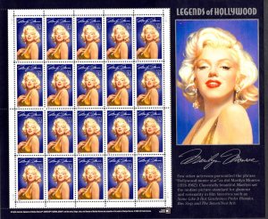 US 1995  32¢ Marilyn Monroe Stamp Sheet #2967 MNH
