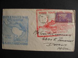 USA cover Merchant Marine SS Deltargentino 1st Voyage New Orleans Nov 22 1940