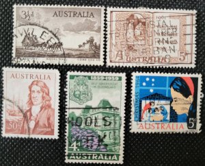 Australia, 1955-65, five issues, used, SCV$3.50