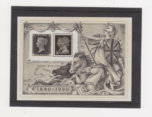 GREAT BRITAIN  100 years of the Penny Black Mint NH souvenir sheet 1990
