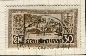 ITALY; 1931 early St. Anthony issue fine used 30c. value