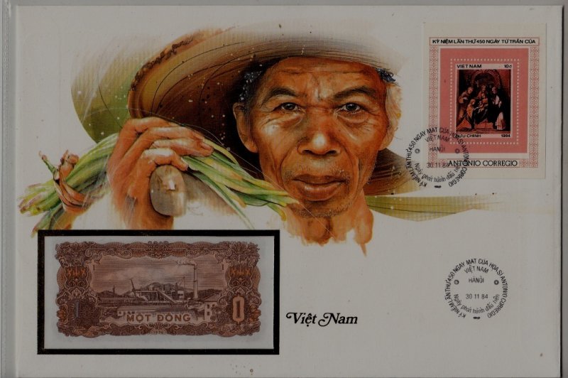 VietNam unc.banknote + cover 1984