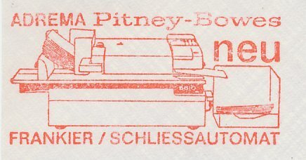 Meter cut Germany 1967 Pitney Bowes- Adrema - Franking machine