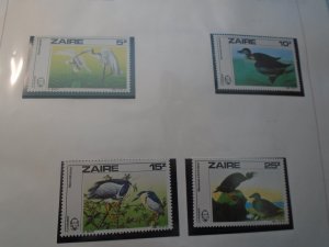 Zaire  Birds  J J  Audubon  #  1195-98  MNH