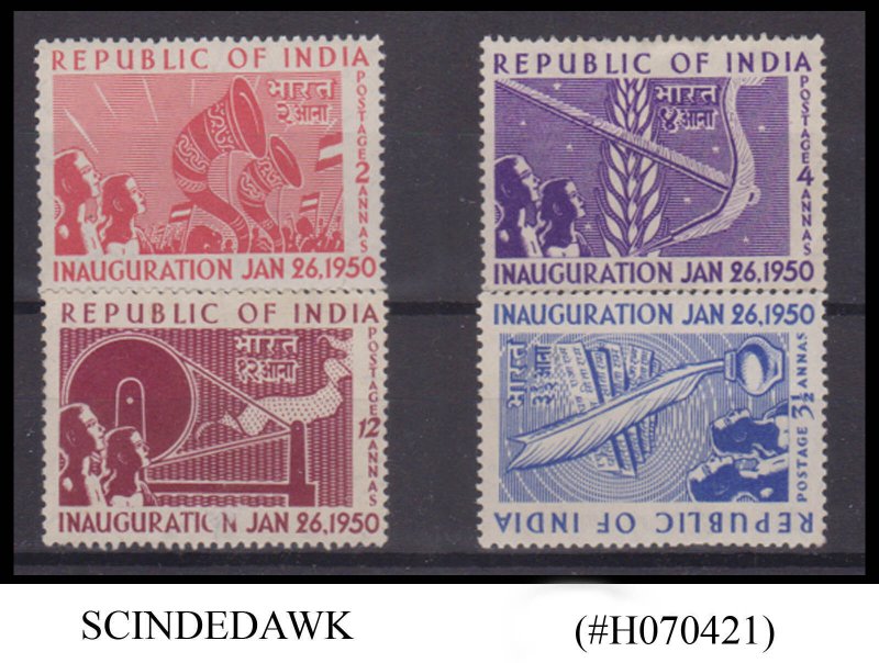 INDIA - 1950 INAUGURATION OF REPUBLIC SG#329-332 4V - MINT HINGED