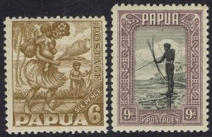 PAPUA 1932 PICTORIAL 6D AND 9D */**