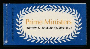 AUSTRALIA 514a-517a PRIME MINISTERS $1.40 BOOKLET 1972