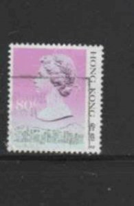 HONG KONG #495d 1991 80c QEII F-VF USED c