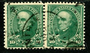 USA 1895 Clay 10¢ Green Wmk Scott # 273 Pair VFU M411