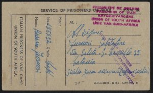 SOUTH AFRICA 1944 POW ZONDERWATER PRISON CAMP CITY OVER 100,000 ITALIAN