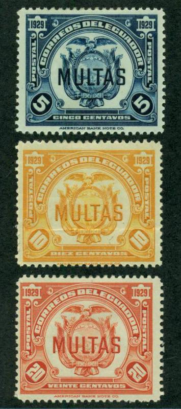 Ecuador 1929 SC# J15 - J17 Complete MH SCV (2014) = $1.40