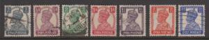 India Sc#168-175 Range x 7 Different Used