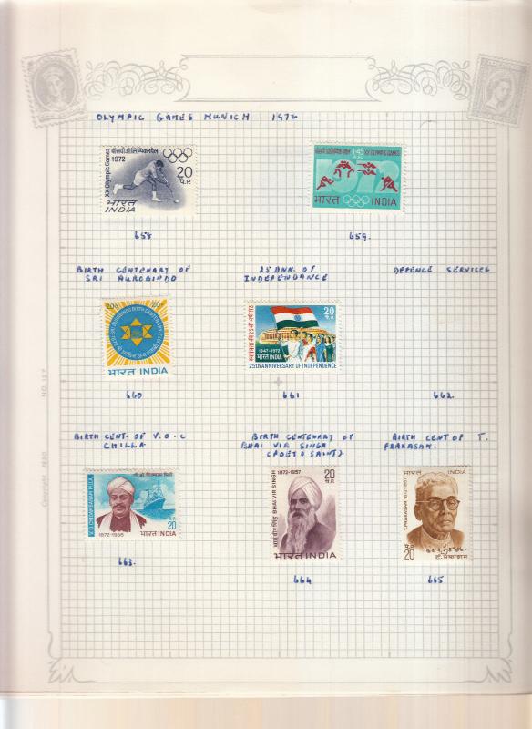 INDIA  VALUES/ SETS FROM 1971 TO 1972 MOUNTED MINT