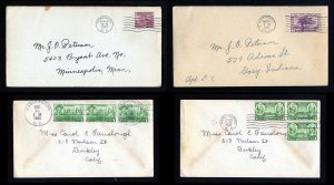 4 Different First Day Covers with no cachets dated 1933 to 1936