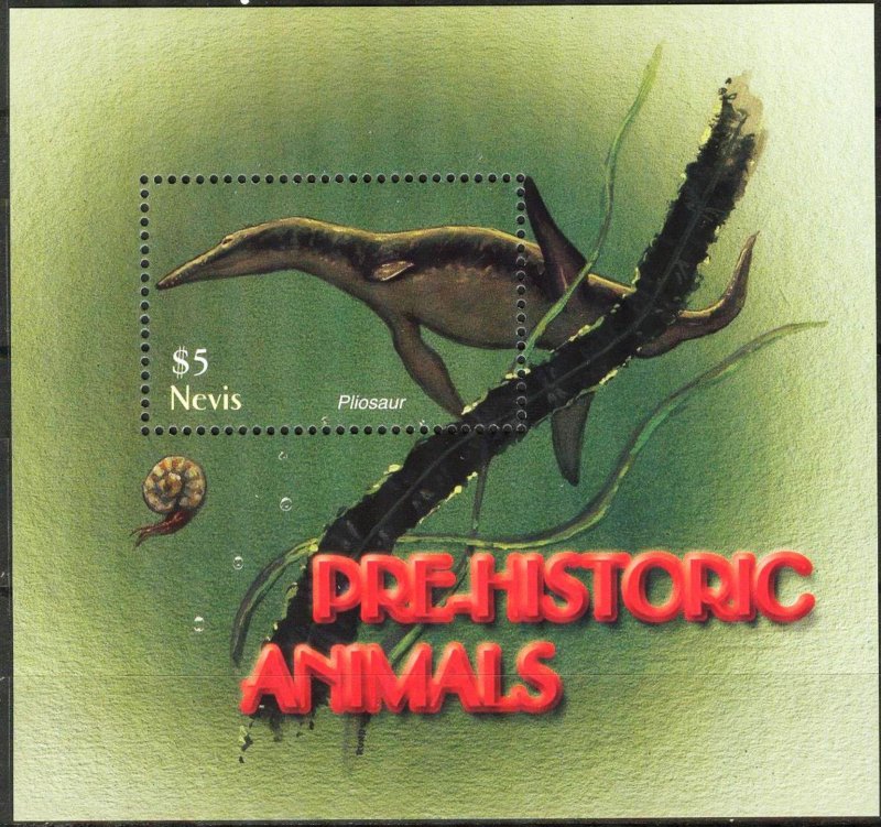 Nevis 2005 Prehistory Animals Dinosaurs (1) S/S MNH