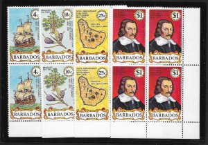BARBADOS Sc#428-431 Complete Mint Never Hinged Set BLOCKS of 4