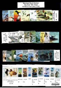 MARYLAND WATERFOWL STAMPS THE FIRST 30 YEARS  UN-FRAMED (ESP#55958)