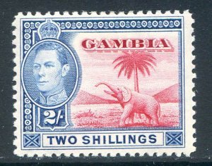 Gambia 2d Carmine & Blue SG157 Mounted Mint