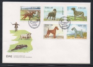 Ireland Sc 567a 1980 Dogs stamp set on FDC