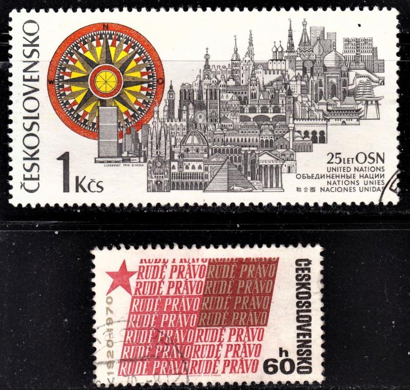 Czechoslovakia Scott 1691, 1697  F to VF CTO.