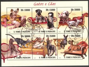 Sao Tome and Principe 2010 Cats and Dogs Sheet Used / CTO