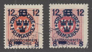 SWEDEN B7,10 USED SET